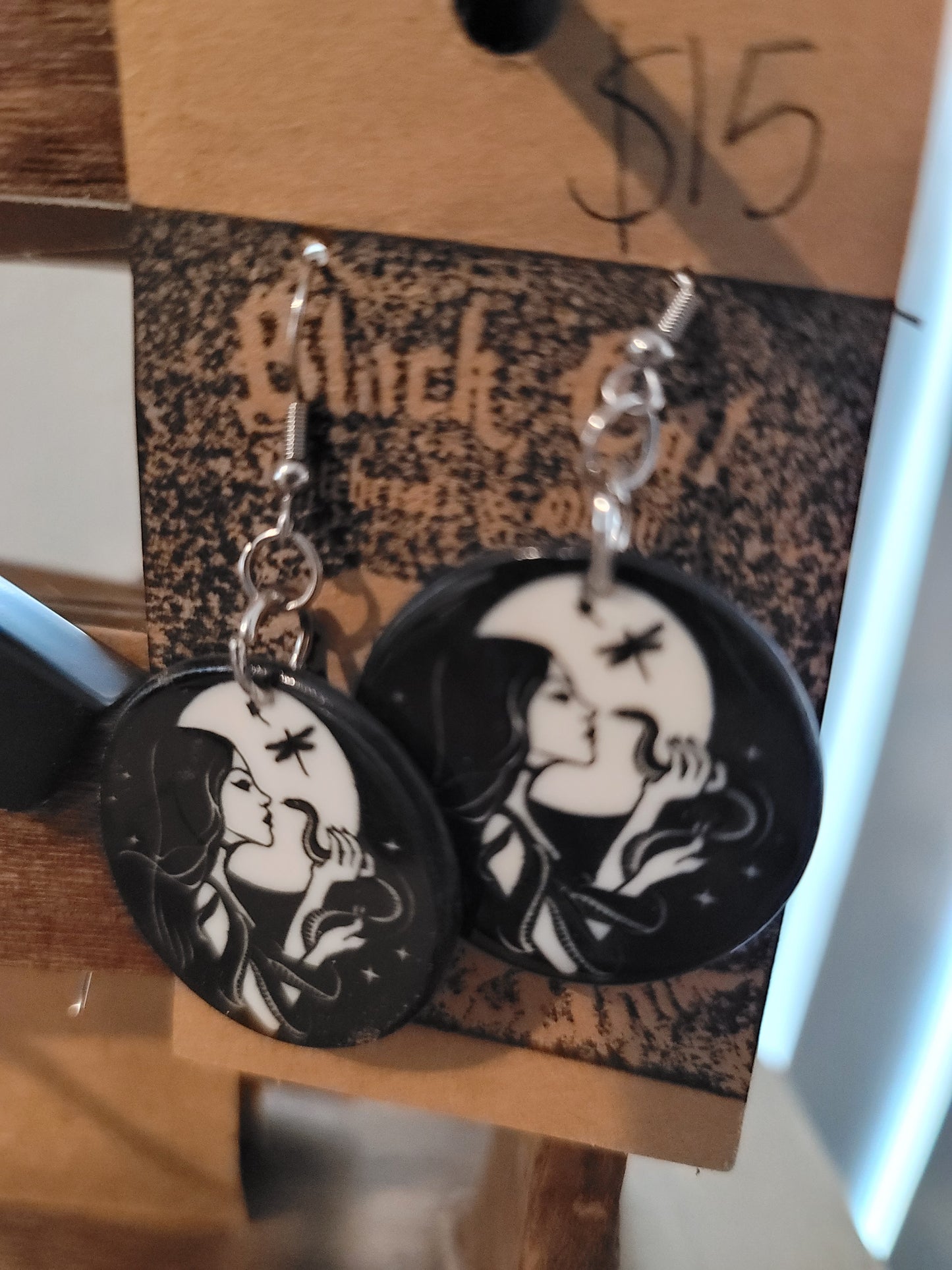 Acrylic Snake goddess earrings
