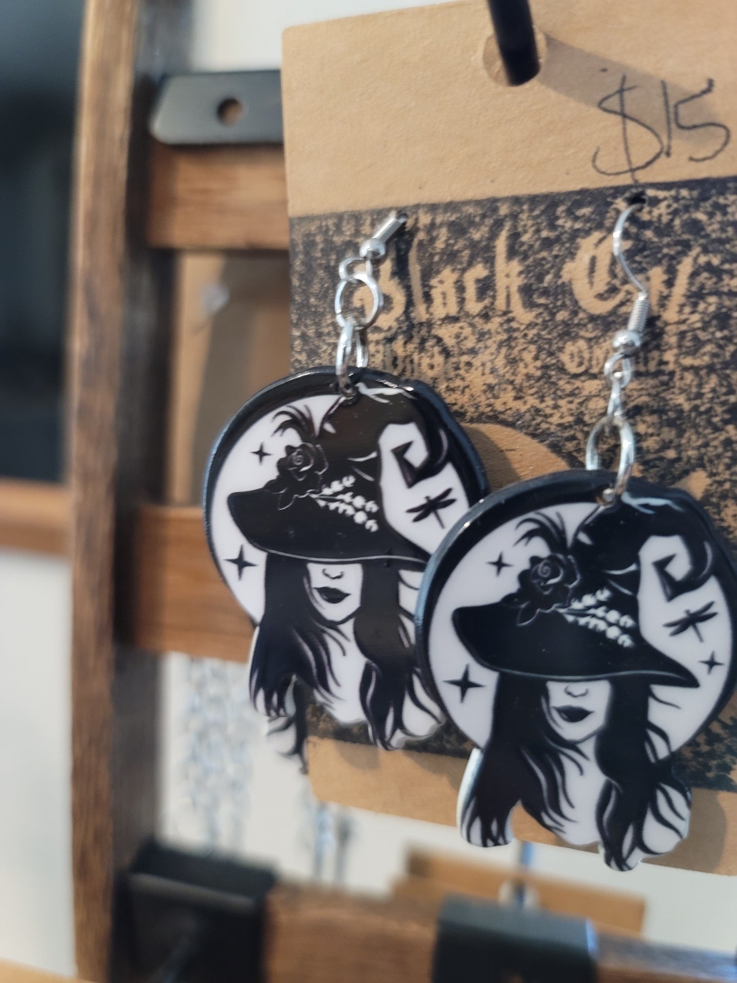 Acrylic witchy woman earrings