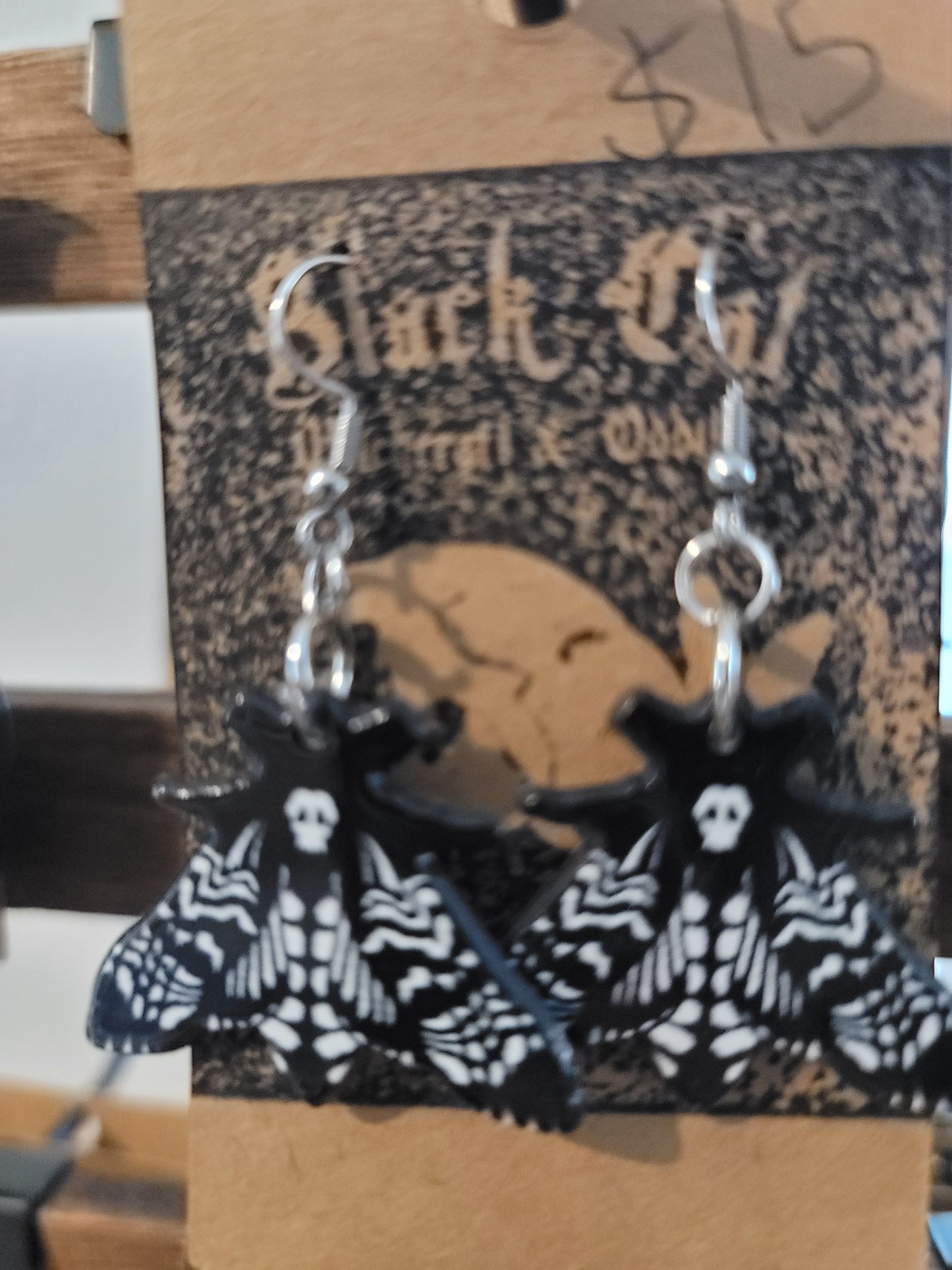 Acrylic Deathmoth earrings