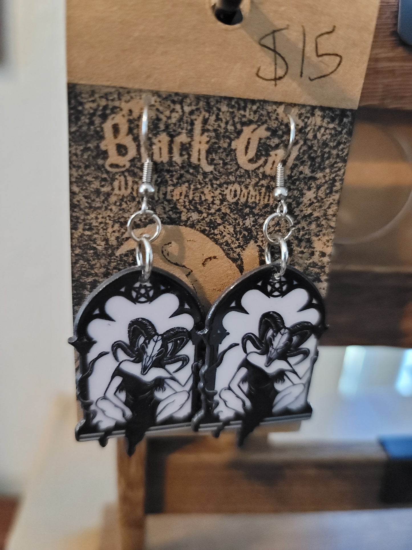 Acrylic Horned Goddess earrings