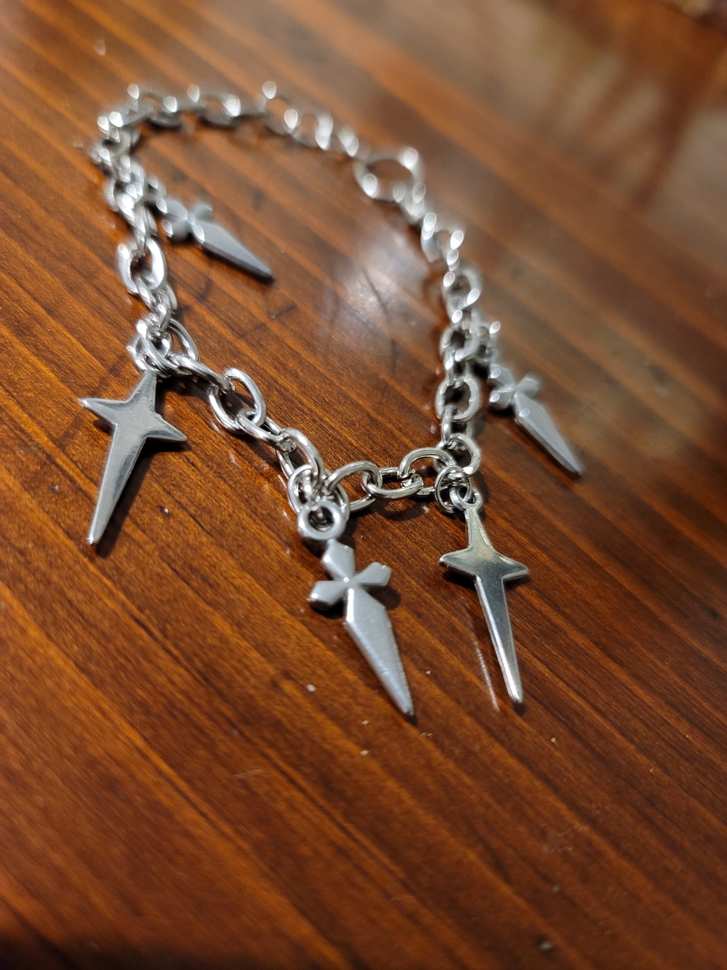 Stainless steel charm bracelet
