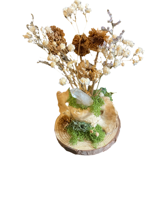Dried flower vertebrae oddity (SALE)