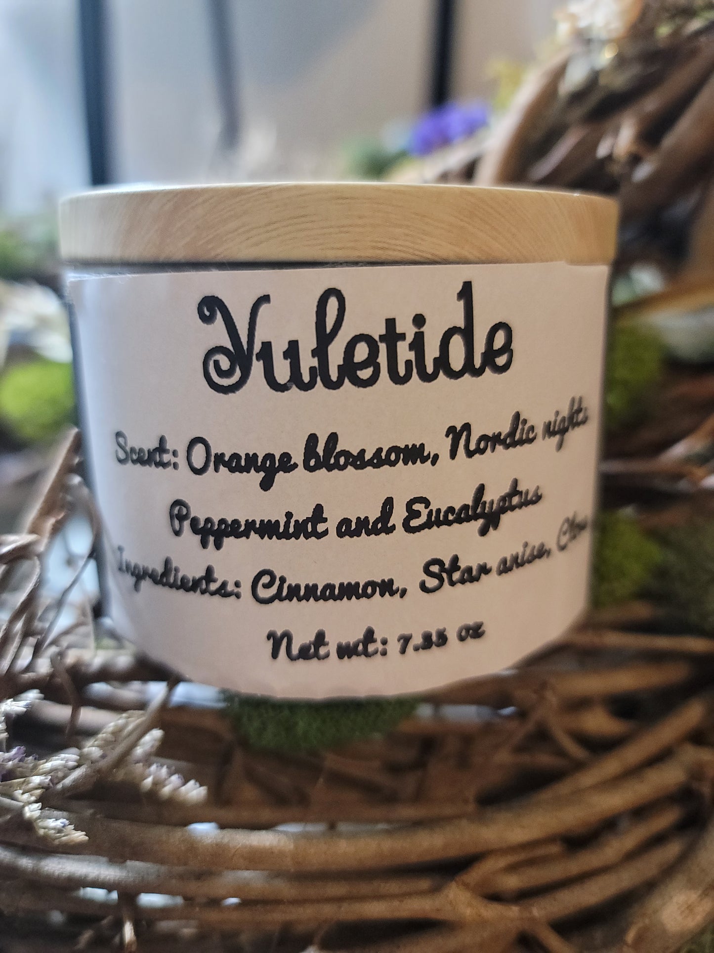Yuletide tin candle