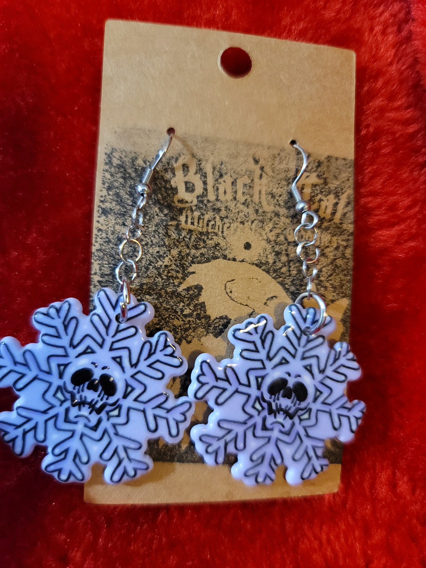 Goth Snowflake acrylic earrings